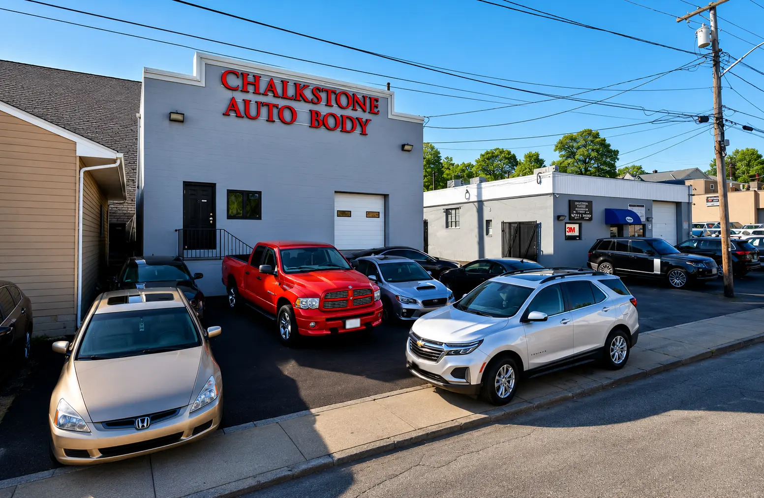 Chalkstone Auto Body shop exterior in Providence, RI